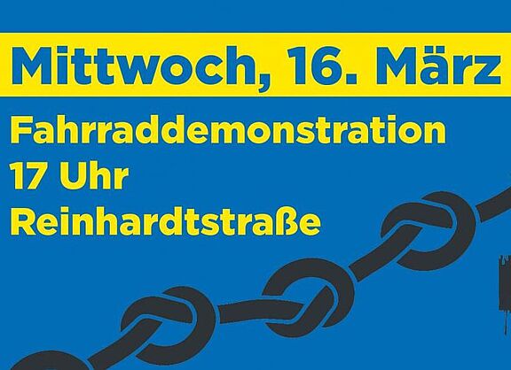Sharepic Fahrraddemonstration „Verkehrspolitik für den Frieden“