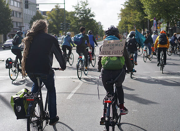 Radfahrende für mehr Klimaschutz