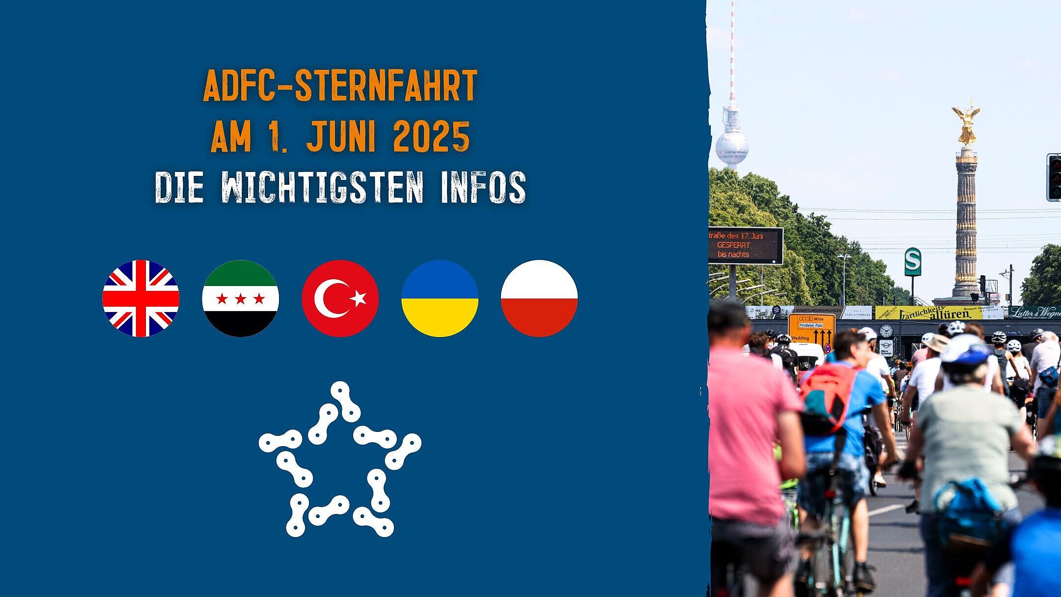 Sternfahrt-Infos in verschiedenen Sprachen