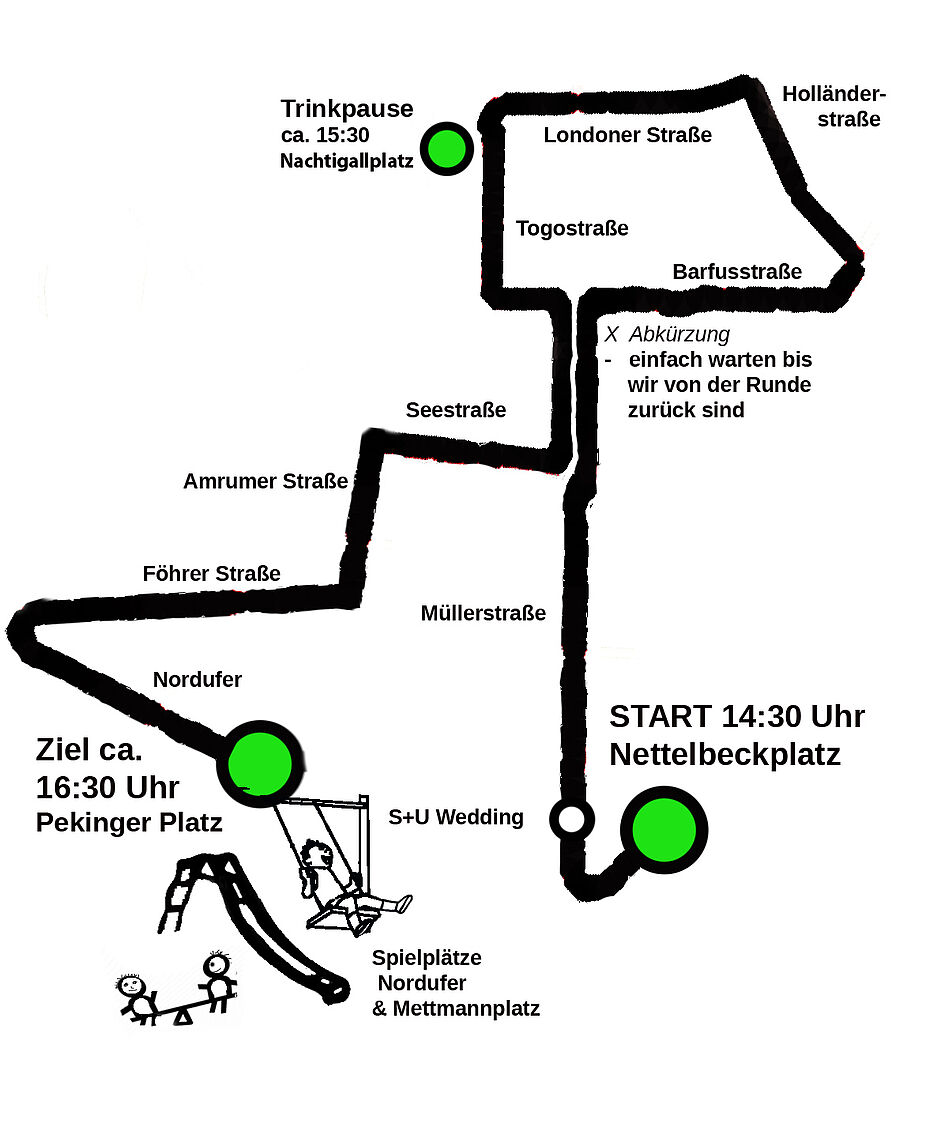 Kidical Mass Route 23.102023 im Wedding Grafik der Kidical Mass Route 23.102023 im Wedding