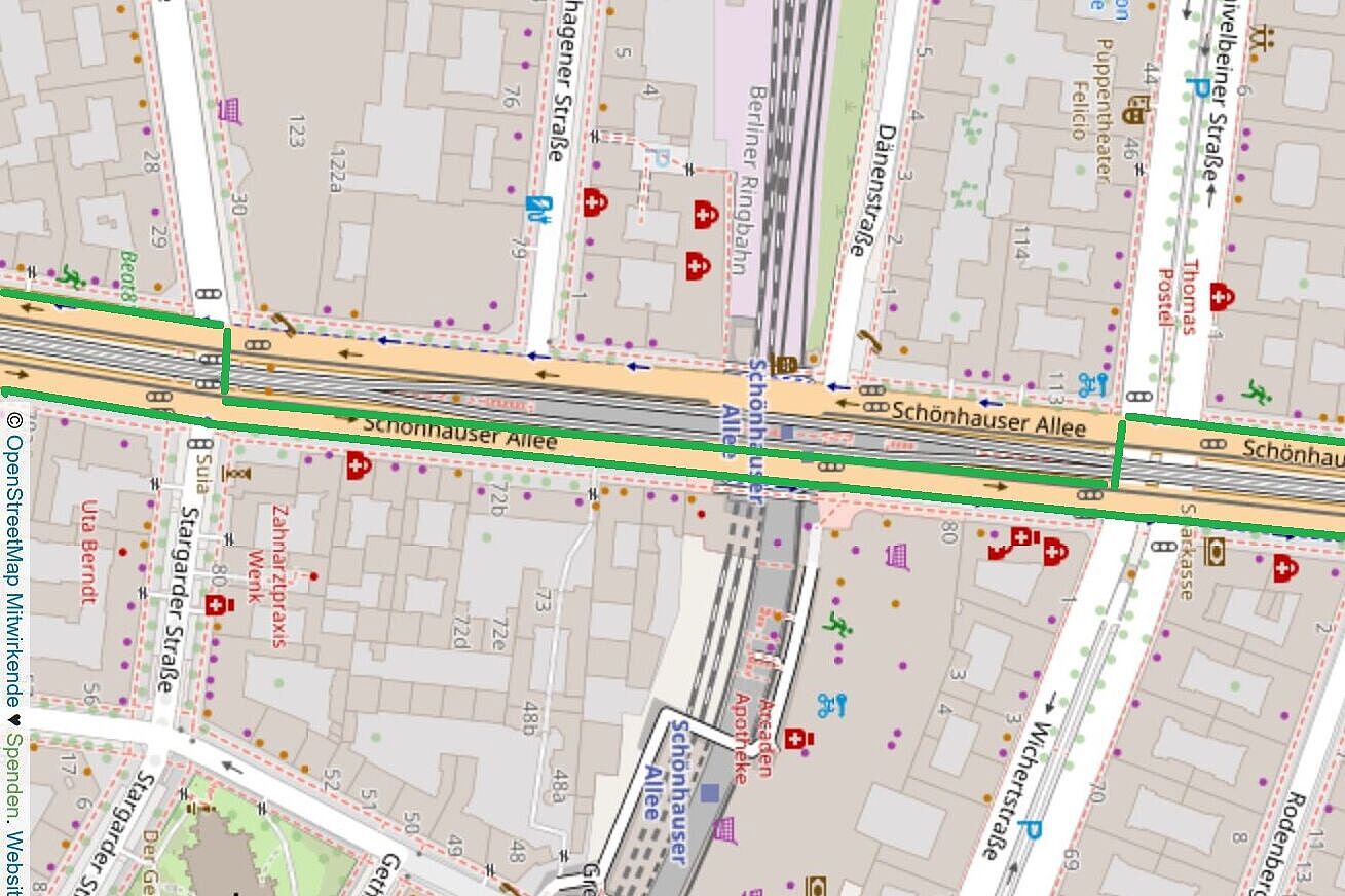 Kartenskizze der Radverkehrführung in der Bauphase