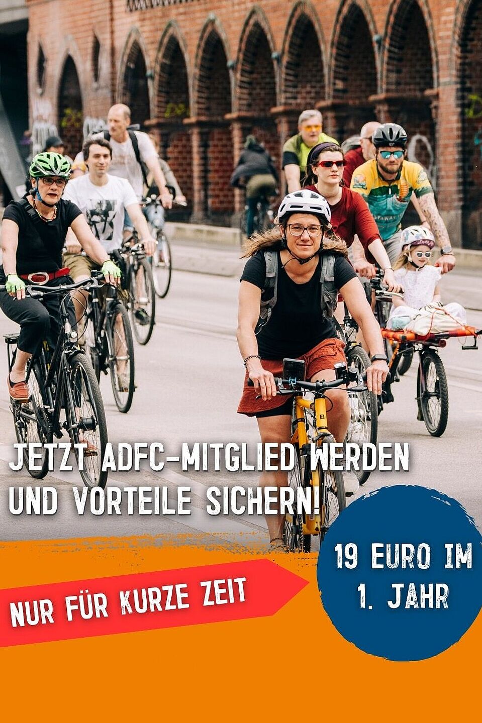 Über 21.000 Menschen sind bereits Mitglied im ADFC Berlin Jetzt ADFC-Mitglied werden und Vorteile sichern! Nur für kurze Zeit: 19 Euro im ersten Jahr