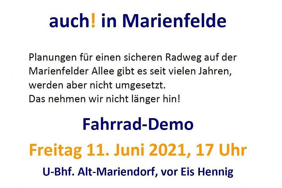 Demo-Plakat für Marienfelde