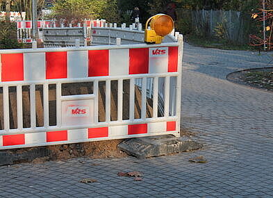 Baustelle auf dem Radweg