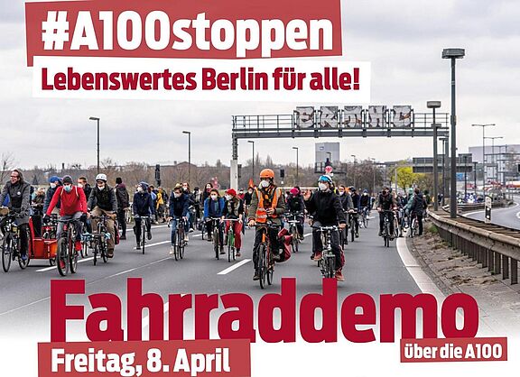 #A100stoppen: Fahrraddemo am 8. April 2022