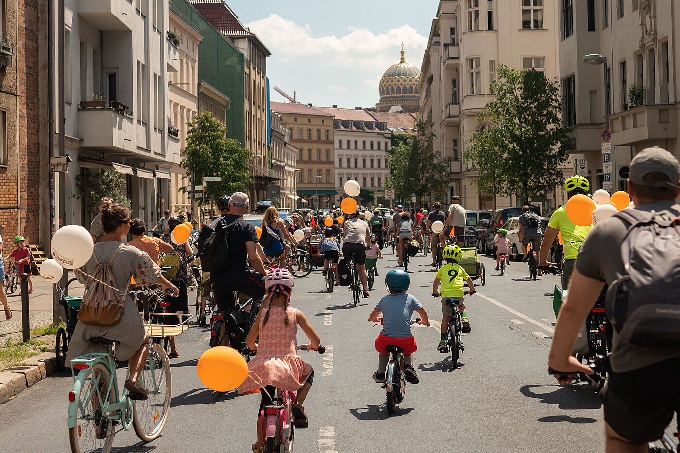 Kinder auf der ADFC-Sternfahrt Kinderroute