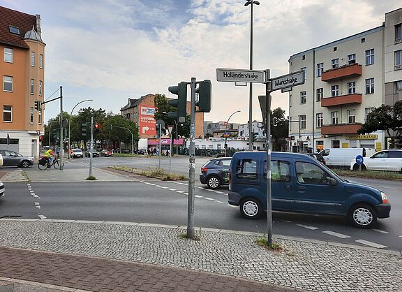 Foto einer gefährlichen Straßenkreuzung