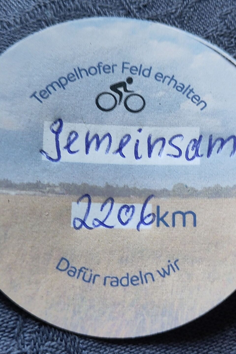 Button der gesamten Kilometer von der Aktion am 9.5.24