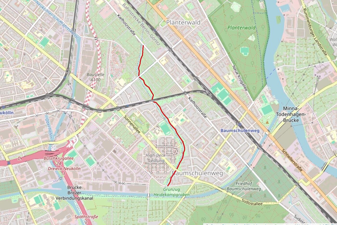 Kartenausschnitt [3] Heidekampgraben