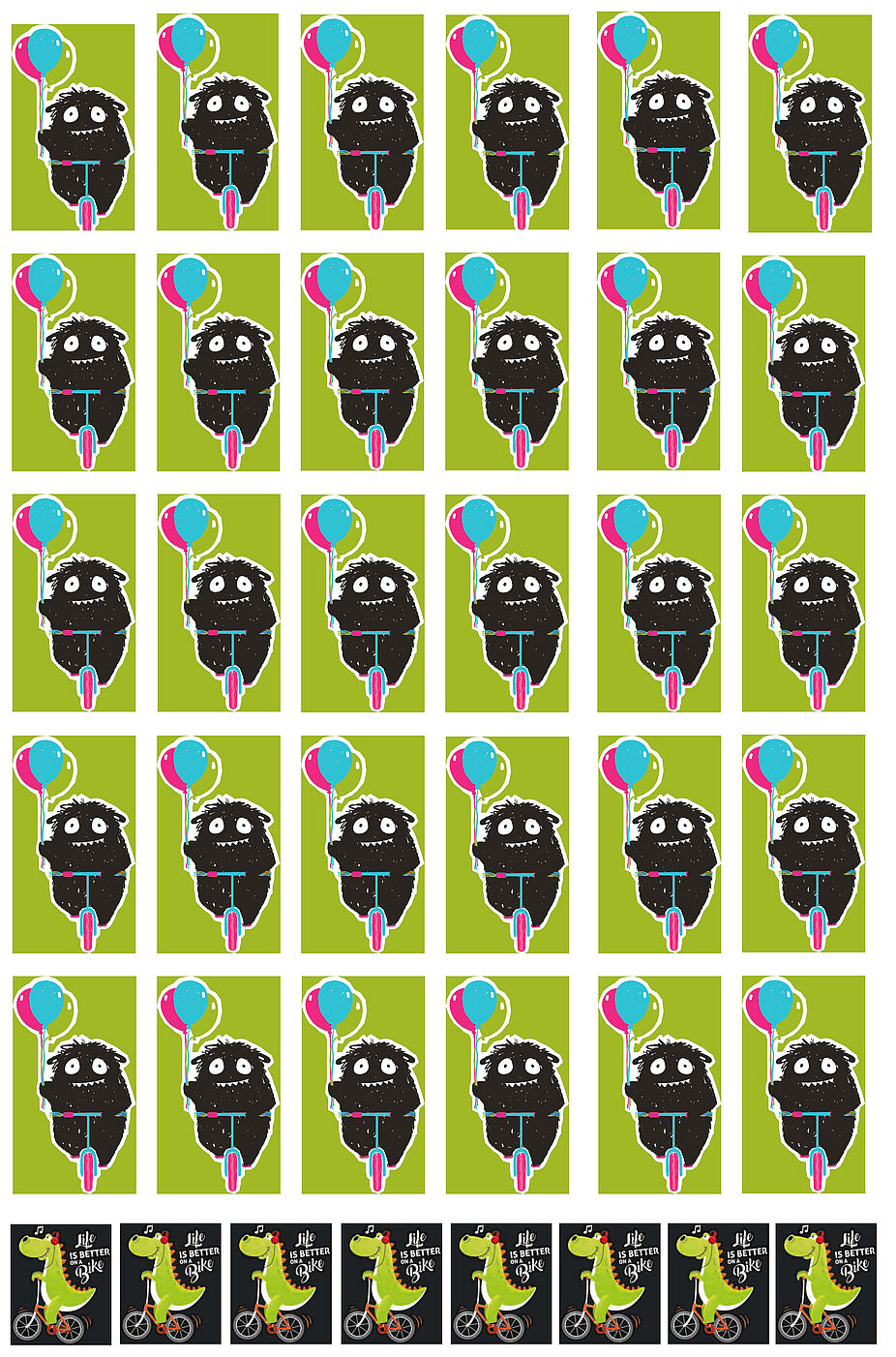 Fahrradmonster und Fahrraddrache Sticker