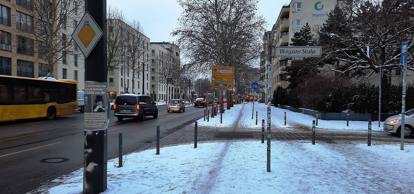 Der Weg fürs Rad wurde nicht geräumt
