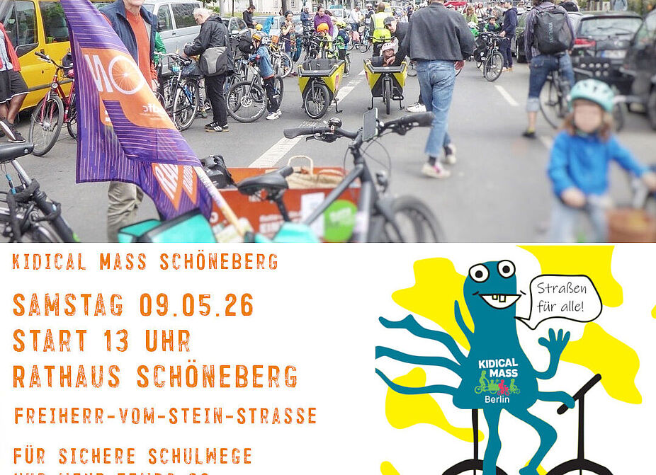 Sharepic Kidical Mass Schöneberg 09.05.2026 Sharepic des ADFC Schöneberg zur Kidical Mass am 09. Mai 2026